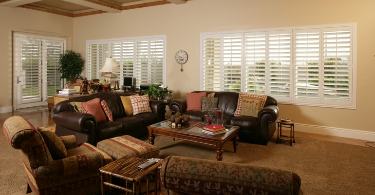 Orlando basement with french door shutters.